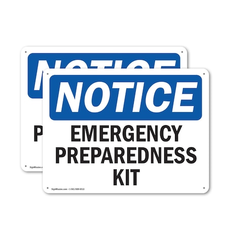Signmission Emergency Preparedness Kit, 14 in W x Rectangle, Aluminum OS-2PACK-NS-A-1014-L-11883